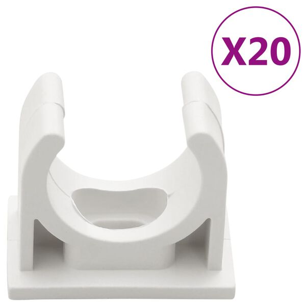 vidaXL Goulottes de câble avec pinces Ø20 mm 10 m PVC