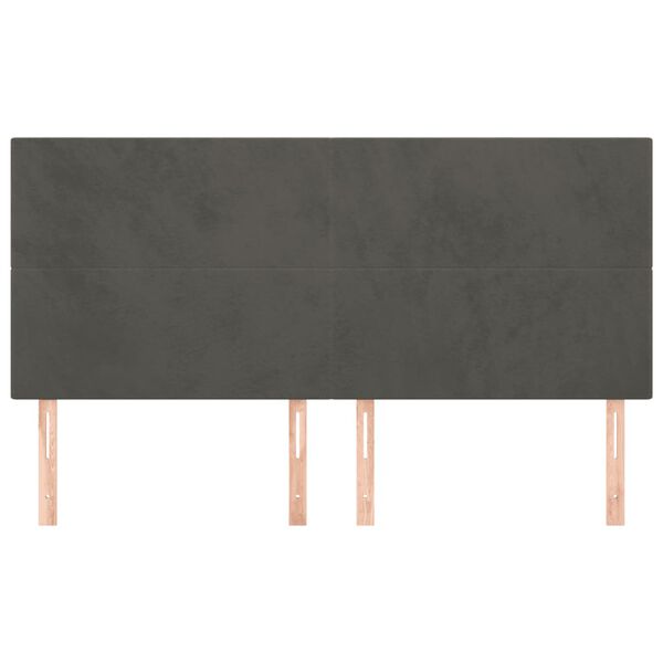 vidaXL T&ecirc;te de lit Gris fonc&eacute; 160 x 5 x 118/128 cm Velours