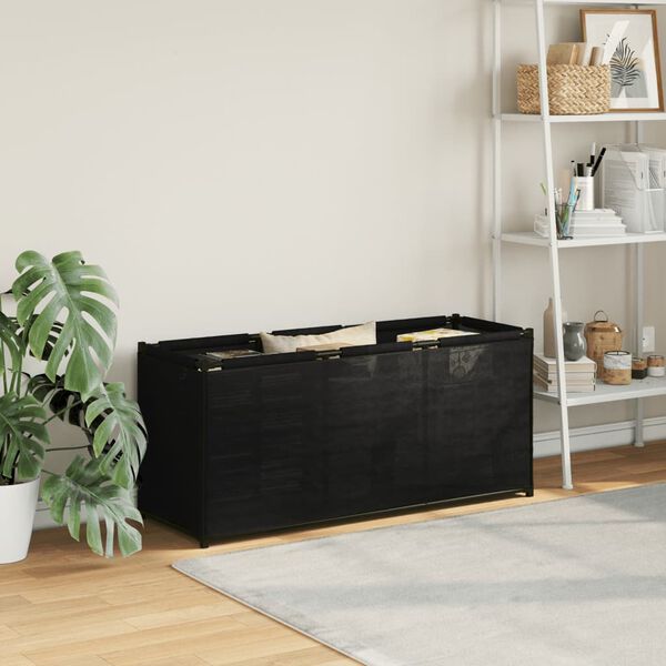 vidaXL Bo&icirc;te de rangement noir 105x34,5x45 cm tissu
