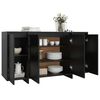 vidaXL Buffet noir 135x41x75 cm bois d'ingénierie