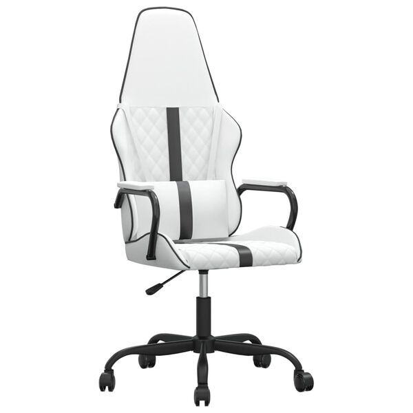 vidaXL Chaise de jeu de massage Noir et blanc Similicuir