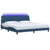 vidaXL Cadre de lit avec LED sans matelas bleu 200x200 cm tissu
