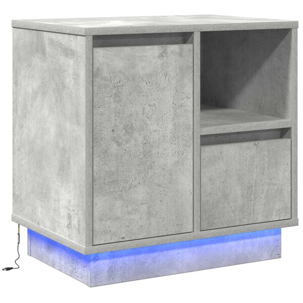 vidaXL Cabinet de chevet avec tiroir Gris b&eacute;ton 50 x 34,5 x 50 cm.