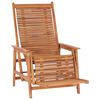 vidaXL Chaise longue de jardin avec repose-pied Bois de teck solide