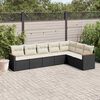 vidaXL Salon de jardin 7 pcs avec coussins noir r&eacute;sine tress&eacute;e