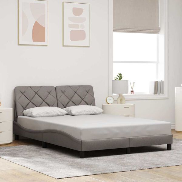 vidaXL Cadre de lit sans matelas taupe 120x200 cm tissu