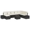 vidaXL Ensemble de canap&eacute; de jardin 9 pc Noir polyrotin