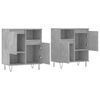 vidaXL Buffets 2 pcs gris b&eacute;ton bois d'ing&eacute;nierie