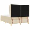 vidaXL Lit &agrave; ressorts avec matelas Cr&egrave;me 200 x 140 cm tissu