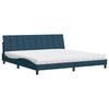 vidaXL Lit avec matelas Hanko bleu 200x200 cm velours