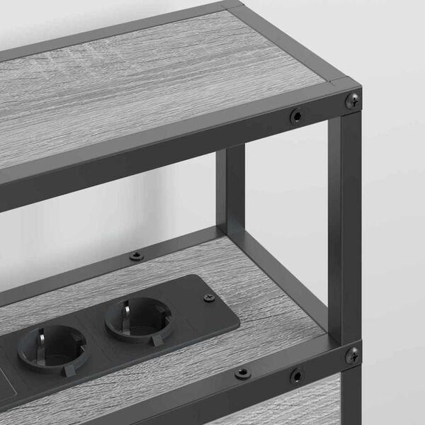 vidaXL T&ecirc;te de lit de rangement Sonoma gris 200 cm Bois d'ing&eacute;nierie