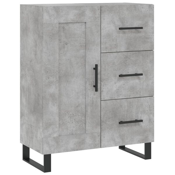 vidaXL Buffet gris b&eacute;ton 69,5x34x90 cm bois d'ing&eacute;nierie