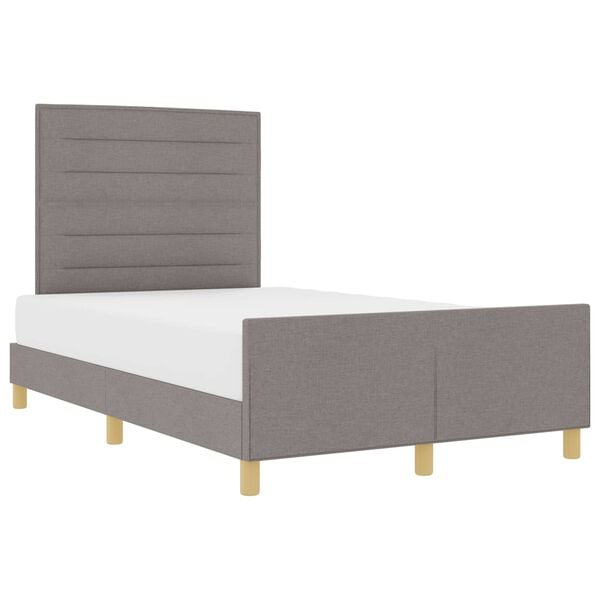 vidaXL Cadre de lit avec t&ecirc;te de lit Taupe 140 x 190 cm tissu
