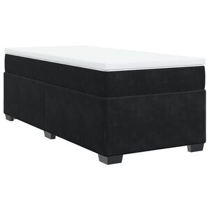 vidaXL Sommier &agrave; lattes de lit et matelas Noir 80x200 cm Velours