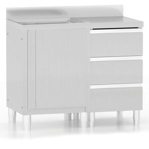 vidaXL Armoires de cuisine commerciales 2 pièces en acier inoxydable