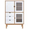 vidaXL Buffet haut OTTA marron et blanc 85x43x125 cm bois massif pin