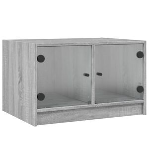 vidaXL Table basse avec portes en verre sonoma gris 68x50x42 cm