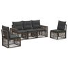 vidaXL Ensemble de canap&eacute; de jardin 5 pcs Gris et Gris fonc&eacute; polyrotin