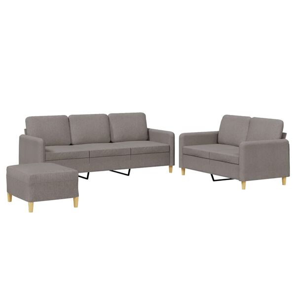 vidaXL Ensemble de canap&eacute;s 3 pcs avec coussins Taupe Tissu