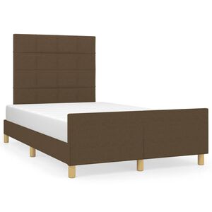vidaXL Cadre de lit sans matelas marron fonc&eacute; 120x190 cm tissu