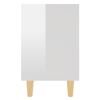 vidaXL Tables de chevet pieds en bois 2 pcs Blanc brillant 40x30x50 cm