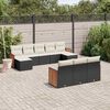 vidaXL Salon de jardin 10 pcs avec coussins noir r&eacute;sine tress&eacute;e