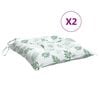 vidaXL Coussins de chaise lot de 2 &agrave; motif de feuilles 40x40x7 cm
