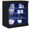 vidaXL Buffet LED Ch&ecirc;ne noir 60,5 x 37 x 67 cm Bois d'ing&eacute;nierie