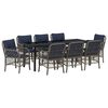vidaXL Ensemble de salle &agrave; manger pour jardin 9 pc Gris et Noir Rotin
