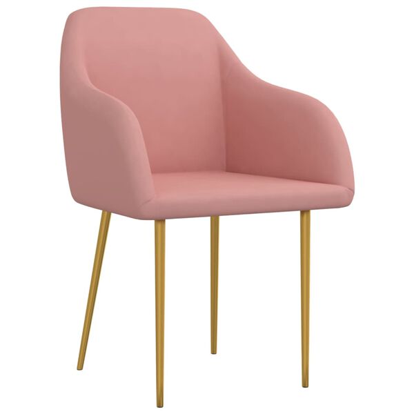 vidaXL Chaises &agrave; manger lot de 2 rose velours