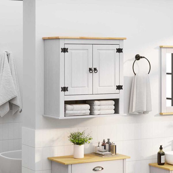 vidaXL Armoire suspendue Corona Blanc 70 x 33 x 71,5 cm Pin massif