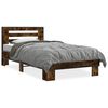 vidaXL Cadre de lit sans matelas ch&ecirc;ne fum&eacute; 75x190 cm