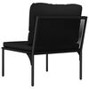 vidaXL Salon de jardin 3 pcs avec coussins Noir PVC