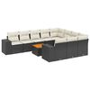 vidaXL Salon de jardin 11 pcs avec coussins noir r&eacute;sine tress&eacute;e