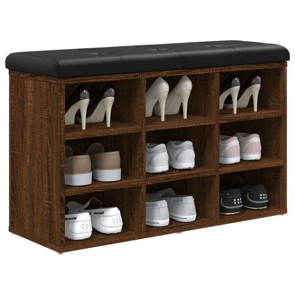 vidaXL Banc à chaussures chêne marron 82x32x50 cm Bois d'ingénierie