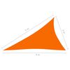 vidaXL Voile de parasol Tissu Oxford triangulaire 3x4x5 m Orange