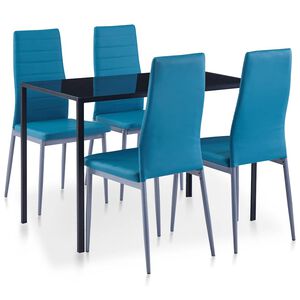 vidaXL Ensemble de salle &agrave; manger 5 pcs Bleu