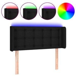 vidaXL T&ecirc;te de lit &agrave; LED Noir 83x16x78/88 cm Tissu