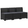 vidaXL Canap&eacute; de jardin 3 places avec coussins look rattan PP