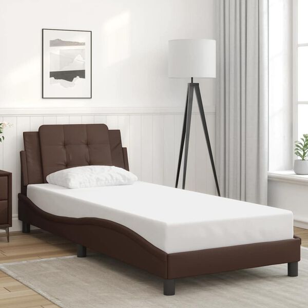 vidaXL Cadre de lit sans matelas Zadar marron 90x190 cm similicuir