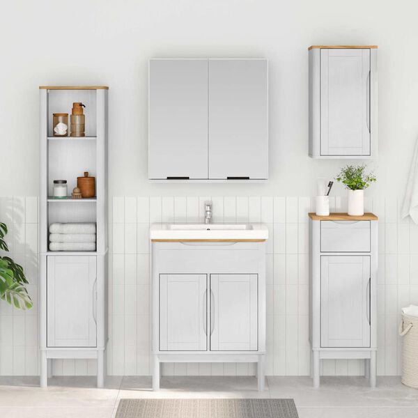 vidaXL Meuble de salle de bain haut avec porte Blanc 35 x 30 x 160 cm