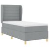 vidaXL Lit &agrave; ressorts avec matelas gris fonc&eacute; 90x190 cm Gris clair
