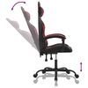 vidaXL Chaise de jeu pivotante Noir et rouge bordeaux Similicuir