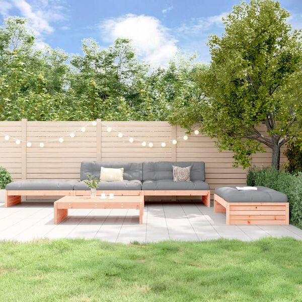 vidaXL Salon de jardin 5 pcs avec coussins bois massif douglas
