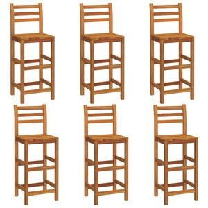vidaXL Tabourets de bar lot de 6 bois massif d'acacia