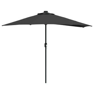 vidaXL Parasol de jardin Noir 294 x 150 x 224 cm Polyester et Acier