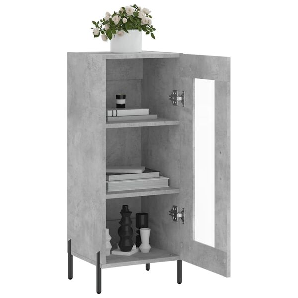 vidaXL Buffet Gris b&eacute;ton 34,5x34x90 cm Bois d'ing&eacute;nierie