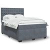 vidaXL Sommier &agrave; lattes de lit et matelas Gris fonc&eacute; 140x190cm Velours