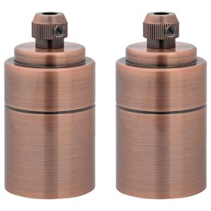 vidaXL Douilles de lampe 2 pcs bronze rouge E27