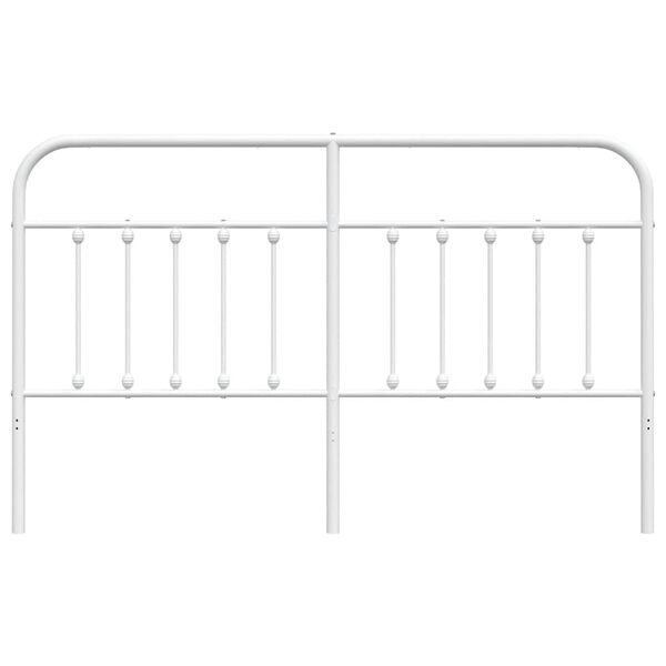 vidaXL T&ecirc;te de lit m&eacute;tal blanc 160 cm